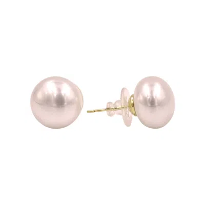 1610istanbul Women's Gold Timeless Pearl Earrings
