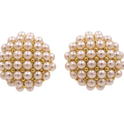 1610istanbul Women's Gold Vintage Pearl Earrings