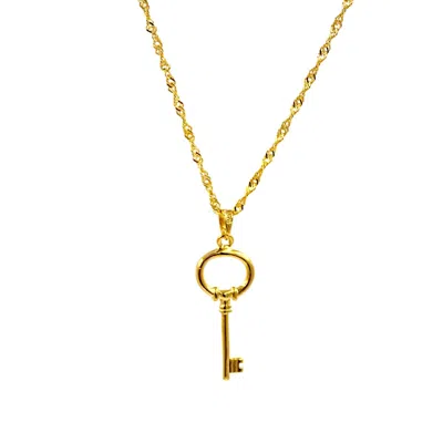 1610istanbul Women's Gold Wish Key Necklace