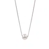 1610istanbul Women's Grey Bridal Minimal Pearl Necklace