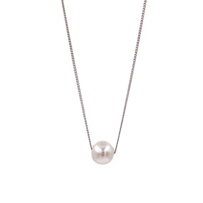 1610istanbul Women's Grey Bridal Minimal Pearl Necklace In Gray