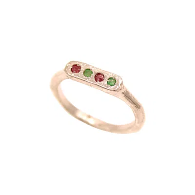 1610istanbul Women's Grey Byzantine Ruby Emerald Ring In Gold