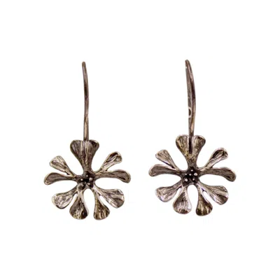 1610istanbul Women's Grey Istanbulite Flower Earrings In Gray