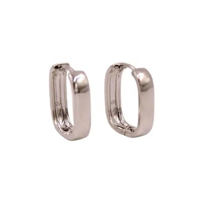 1610istanbul Women's Grey Minimalist Modern Hoop Earrings In Gray