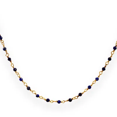 1610istanbul Women's Lapis Lazuli Gold Necklace