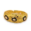 1610istanbul Women's Marine Enamel Gold Ring In Gold