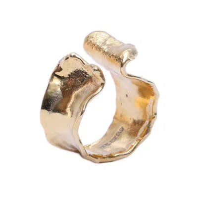 1610istanbul Women's Orient Texture Gold Ring