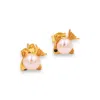 1610istanbul Women's Pearl Fish Gold Earrings In Gold