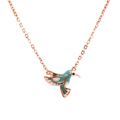 1610istanbul Women's Rose Gold Bluebird Of Happines Necklace