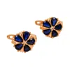 1610istanbul Women's Rose Gold Bosphorus Blue Earrings In Gold