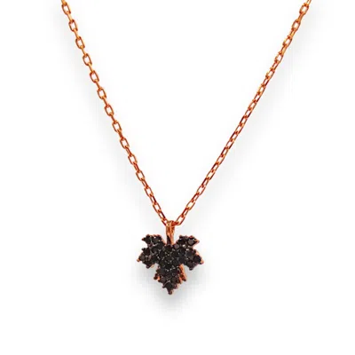 1610istanbul Women's Rose Gold Istanbulite Leaf Swarovski Necklace