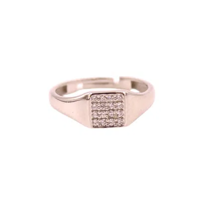 1610istanbul Women's Signet Swarovski Silver Ring