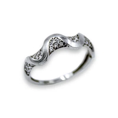 1610istanbul Women's Silver Bridge Swarovski Ring