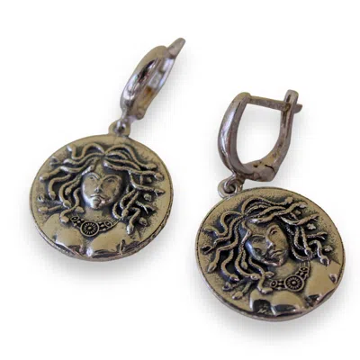 1610istanbul Women's Silver Medusa Earrings