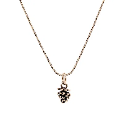 1610istanbul Women's Silver New Year Pine Cone Necklace