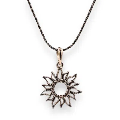 1610istanbul Women's Sun Silver Necklace