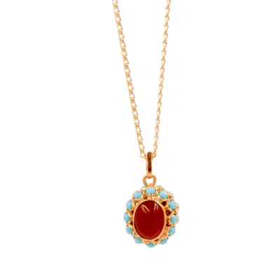 1610istanbul Women's Vintage Agate Gold Necklace