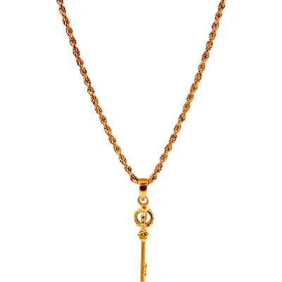 1610istanbul Women's Wish Key Gold Necklace