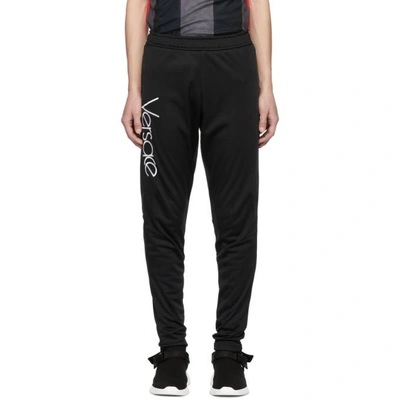 Versace Black Logo Lounge Trousers In A008 Black