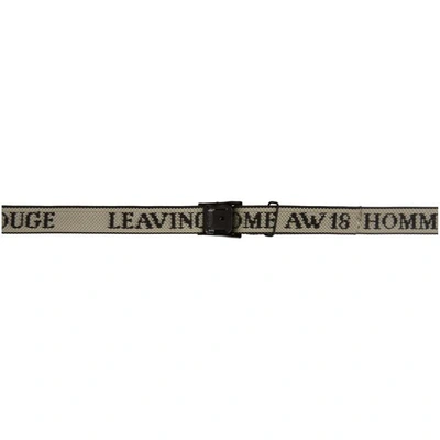 Lhomme Rouge Black And White Leaving Home Strap Belt In Almond/blac