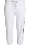PERFECT MOMENT PERFECT MOMENT WOMAN CROPPED PRINTED FRENCH COTTON-TERRY TRACK PANTS WHITE,3074457345619396679