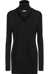 TOME TOME WOMAN CUTOUT RIBBED WOOL TURTLENECK SWEATER BLACK,3074457345619274244