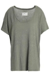 CURRENT ELLIOTT WOMAN THE SLOUCHY PRINTED COTTON-JERSEY T-SHIRT GREY GREEN,GB 1071994536418432