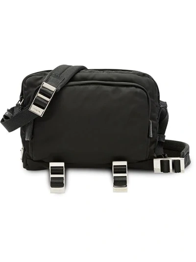 Prada Logo Crossbody Bag In Black