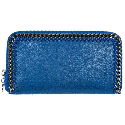 Stella Mccartney Women's Wallet Coin Case Holder Purse Card Bifold  Continental Falabella In Blue
