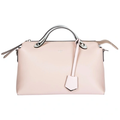 Fendi Women's Leather Handbag Barrel Bag Purse By The Way Regular In Pink