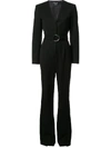 CALVIN KLEIN CALVIN KLEIN BELTED TAILORED JUMPSUIT - BLACK