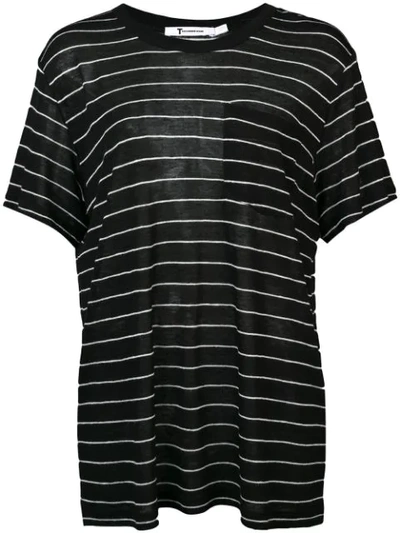 Alexander Wang T T By Alexander Wang Striped Crewneck T-shirt - Black