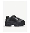 Naked Wolfe Black Sporty 70 Platform Leather Sneakers In Black