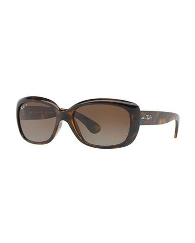 Ray Ban Gradient Nylon Rectangle Sunglasses In Havana