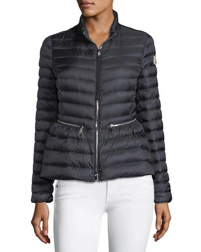 Moncler Agate Lightweight Quilted Down-filled Jacket In Blue