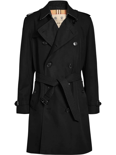 Burberry The Kensington Heritage饰皮革风衣 - 黑色 In Black