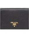 Prada Small Saffiano Wallet In Black