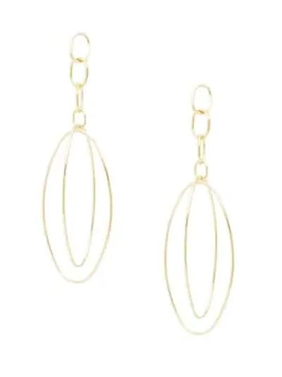 Saks Fifth Avenue 14k Gold Double Oval Hoop Drop Earrings