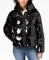 KENDALL + KYLIE CROPPED SHINY PUFFER COAT
