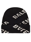 Balenciaga Intarsia Camel Hair-blend Beanie In Black