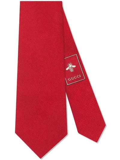 Gucci 老虎刺绣领带 - 红色 In 6400 Red