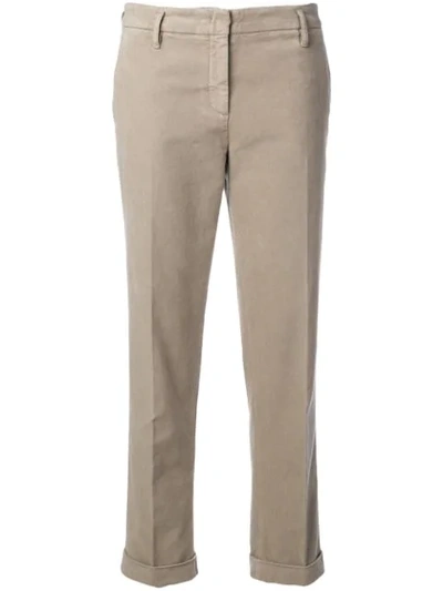 Aspesi Cropped Trousers In Neutrals