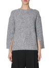 MICHAEL MICHAEL KORS SWEATER WITH SLITS ON SLEEVES,MF86NR4A7V 027DERBYHEATHER