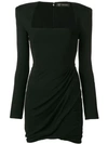 VERSACE VERSACE SHOULDER PAD MINI DRESS - BLACK