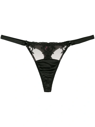 Fleur Of England Onyx Thong In Black