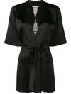 FLEUR OF ENGLAND ONYX LACE-EMBROIDERED dressing gown