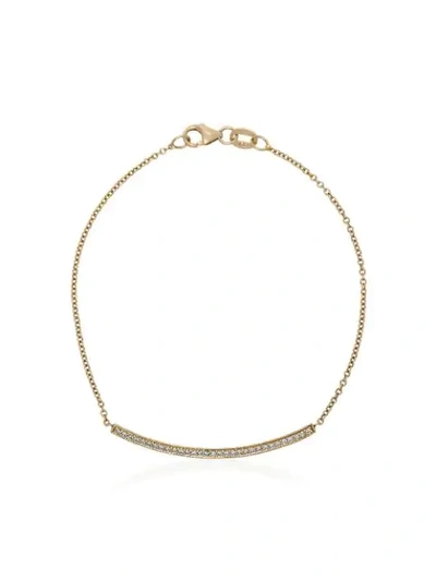 Lizzie Mandler Fine Jewelry 18kt Yellow Gold Knife Edge Diamond Bar Bracelet In Metallic
