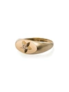 FOUNDRAE 18KT YELLOW GOLD STAR DIAMOND BABY SIGNET RING