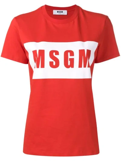 Msgm T-shirt Mit Logo-print In Red