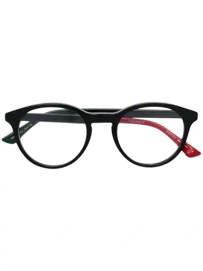 Gucci Eyewear Round Frame Glasses - 黑色 In Black